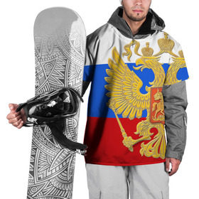 Накидка на куртку 3D с принтом Флаг и герб РФ , 100% полиэстер |  | герб | патриот | россия | рф | флаг