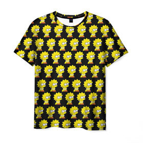 Мужская футболка 3D с принтом Лиза Симпсон , 100% полиэфир | прямой крой, круглый вырез горловины, длина до линии бедер | simpsons | лиза | симпсоны