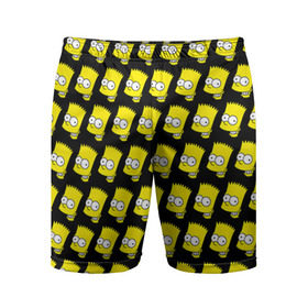 Мужские шорты 3D спортивные с принтом Барт Симпсон ,  |  | bart | bart simpson | pattern | simpsons | the simpsons | барт | барт симпсон | голова | голова барта | головы | головы барта | мультик | мультики | мультфильм | мультфильмы | паттерн | симпсоны
