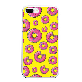Чехол для iPhone 7Plus/8 Plus матовый с принтом Пончики , Силикон | Область печати: задняя сторона чехла, без боковых панелей | donut | simpsons | паттерн | пончик
