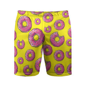 Мужские шорты 3D спортивные с принтом Пончики ,  |  | donut | simpsons | паттерн | пончик