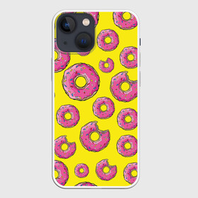 Чехол для iPhone 13 mini с принтом Пончики ,  |  | donut | simpsons | паттерн | пончик
