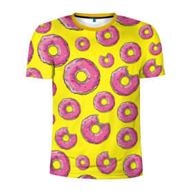 Мужская футболка 3D спортивная с принтом Пончики , 100% полиэстер с улучшенными характеристиками | приталенный силуэт, круглая горловина, широкие плечи, сужается к линии бедра | donut | simpsons | паттерн | пончик