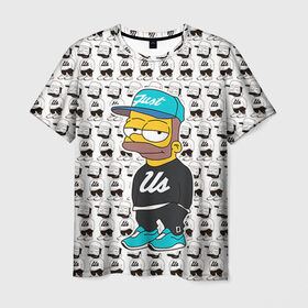 Мужская футболка 3D с принтом Барт Симпсон , 100% полиэфир | прямой крой, круглый вырез горловины, длина до линии бедер | bart |   |  bart simpson |  jo jo |  simpsons |  the simpsons |  симпсоны | барт | барт симпсон | джо джо