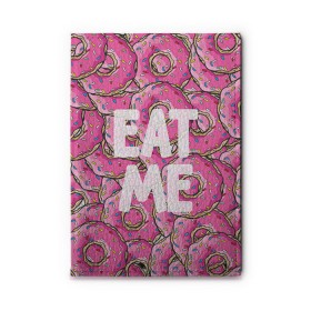 Обложка для автодокументов с принтом Eat me , натуральная кожа |  размер 19,9*13 см; внутри 4 больших “конверта” для документов и один маленький отдел — туда идеально встанут права | Тематика изображения на принте: гомер