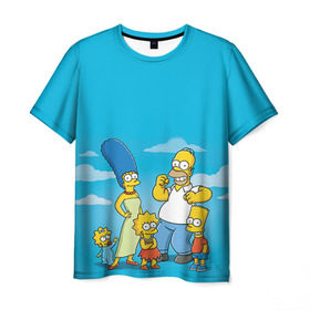 Мужская футболка 3D с принтом Симпсоны , 100% полиэфир | прямой крой, круглый вырез горловины, длина до линии бедер | гомер