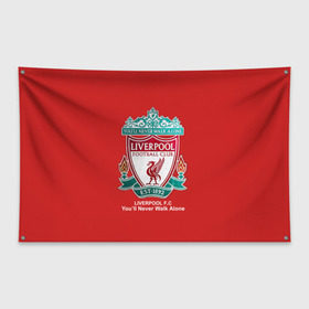 Флаг-баннер с принтом Liverpool , 100% полиэстер | размер 67 х 109 см, плотность ткани — 95 г/м2; по краям флага есть четыре люверса для крепления | ливерпуль