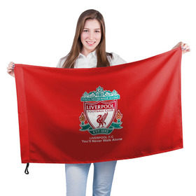 Флаг 3D с принтом Liverpool , 100% полиэстер | плотность ткани — 95 г/м2, размер — 67 х 109 см. Принт наносится с одной стороны | ливерпуль