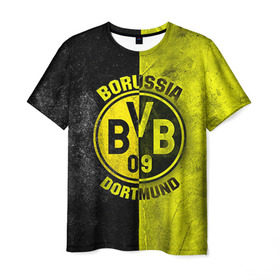 Мужская футболка 3D с принтом BVB , 100% полиэфир | прямой крой, круглый вырез горловины, длина до линии бедер | bvb | спорт | фк | футбол