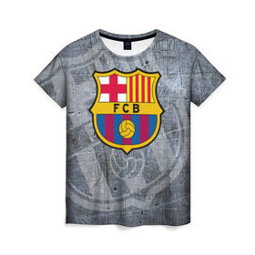 Женская футболка 3D с принтом Barcelona , 100% полиэфир ( синтетическое хлопкоподобное полотно) | прямой крой, круглый вырез горловины, длина до линии бедер | barcelona | барса | барселона | спорт | футбол
