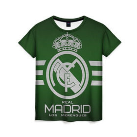 Женская футболка 3D с принтом Real Madrid , 100% полиэфир ( синтетическое хлопкоподобное полотно) | прямой крой, круглый вырез горловины, длина до линии бедер | real madrid | реал мадрид | спорт | футбол