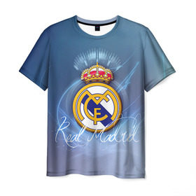 Мужская футболка 3D с принтом Real Madrid , 100% полиэфир | прямой крой, круглый вырез горловины, длина до линии бедер | real madrid | реал мадрид | спорт | футбол