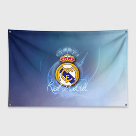 Флаг-баннер с принтом Real Madrid , 100% полиэстер | размер 67 х 109 см, плотность ткани — 95 г/м2; по краям флага есть четыре люверса для крепления | real madrid | реал мадрид | спорт | футбол