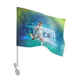 Флаг для автомобиля с принтом Ronaldo , 100% полиэстер | Размер: 30*21 см | роналдо