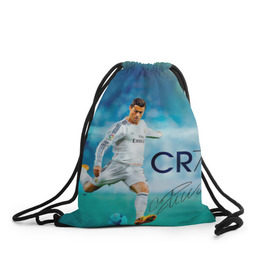 Рюкзак-мешок 3D с принтом Ronaldo , 100% полиэстер | плотность ткани — 200 г/м2, размер — 35 х 45 см; лямки — толстые шнурки, застежка на шнуровке, без карманов и подкладки | роналдо