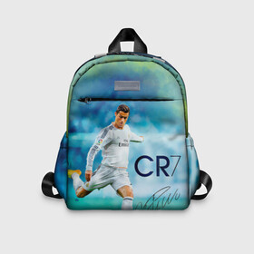 Детский рюкзак 3D с принтом Ronaldo , 100% полиэстер | лямки с регулируемой длиной, сверху петелька, чтобы рюкзак можно было повесить на вешалку. Основное отделение закрывается на молнию, как и внешний карман. Внутри дополнительный карман. По бокам два дополнительных кармашка | роналдо