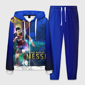 Мужской костюм 3D с принтом Messi , 100% полиэстер | Манжеты и пояс оформлены тканевой резинкой, двухслойный капюшон со шнурком для регулировки, карманы спереди | месси