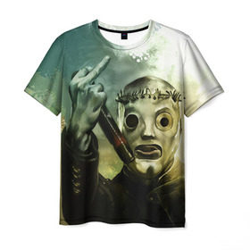 Мужская футболка 3D с принтом Slipknot , 100% полиэфир | прямой крой, круглый вырез горловины, длина до линии бедер | deth | rock | slipknot | маска | мрак | рок | слипнот
