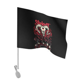 Флаг для автомобиля с принтом Slipknot , 100% полиэстер | Размер: 30*21 см | deth | rock | slipknot | баран | маска | мрак | рок | слипнот | череп