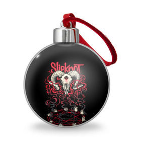 Ёлочный шар с принтом Slipknot , Пластик | Диаметр: 77 мм | deth | rock | slipknot | баран | маска | мрак | рок | слипнот | череп