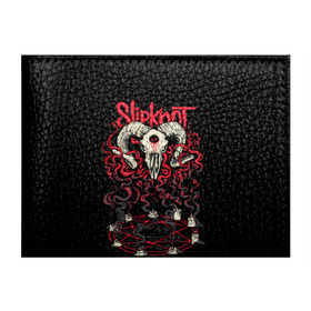 Обложка для студенческого билета с принтом Slipknot , натуральная кожа | Размер: 11*8 см; Печать на всей внешней стороне | deth | rock | slipknot | баран | маска | мрак | рок | слипнот | череп