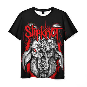 Мужская футболка 3D с принтом Slipknot , 100% полиэфир | прямой крой, круглый вырез горловины, длина до линии бедер | deth | rock | slipknot | маска | мрак | рок | слипнот | череп
