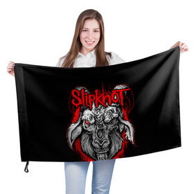 Флаг 3D с принтом Slipknot , 100% полиэстер | плотность ткани — 95 г/м2, размер — 67 х 109 см. Принт наносится с одной стороны | deth | rock | slipknot | маска | мрак | рок | слипнот | череп