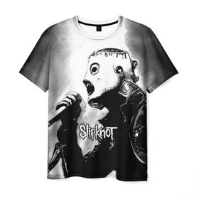 Мужская футболка 3D с принтом Slipknot , 100% полиэфир | прямой крой, круглый вырез горловины, длина до линии бедер | rock | slipknot | маска | мрак | рок | слипнот