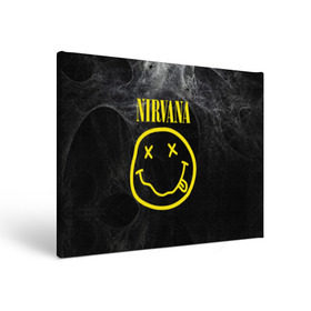Холст прямоугольный с принтом Nirvana , 100% ПВХ |  | Тематика изображения на принте: cobain | curt | nirvana | rock | smile | кобейн | курт | рок | смайл