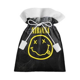 Подарочный 3D мешок с принтом Nirvana , 100% полиэстер | Размер: 29*39 см | Тематика изображения на принте: cobain | curt | nirvana | rock | smile | кобейн | курт | рок | смайл