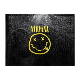Обложка для студенческого билета с принтом Nirvana , натуральная кожа | Размер: 11*8 см; Печать на всей внешней стороне | cobain | curt | nirvana | rock | smile | кобейн | курт | рок | смайл