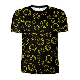 Мужская футболка 3D спортивная с принтом Nirvana , 100% полиэстер с улучшенными характеристиками | приталенный силуэт, круглая горловина, широкие плечи, сужается к линии бедра | Тематика изображения на принте: cobain | curt | nirvana | rock | smile | кобейн | курт | рок | смайл