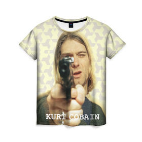 Женская футболка 3D с принтом Nirvana , 100% полиэфир ( синтетическое хлопкоподобное полотно) | прямой крой, круглый вырез горловины, длина до линии бедер | cobain | curt | nirvana | rock | кобейн | курт | рок