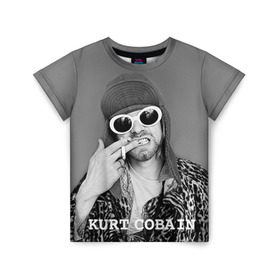 Детская футболка 3D с принтом Nirvana , 100% гипоаллергенный полиэфир | прямой крой, круглый вырез горловины, длина до линии бедер, чуть спущенное плечо, ткань немного тянется | cobain | curt | nirvana | rock | кобейн | курт | рок
