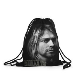 Рюкзак-мешок 3D с принтом Nirvana , 100% полиэстер | плотность ткани — 200 г/м2, размер — 35 х 45 см; лямки — толстые шнурки, застежка на шнуровке, без карманов и подкладки | cobain | curt | nirvana | rock | кобейн | курт | рок