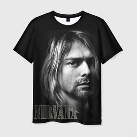 Мужская футболка 3D с принтом Nirvana , 100% полиэфир | прямой крой, круглый вырез горловины, длина до линии бедер | cobain | curt | nirvana | rock | кобейн | курт | рок