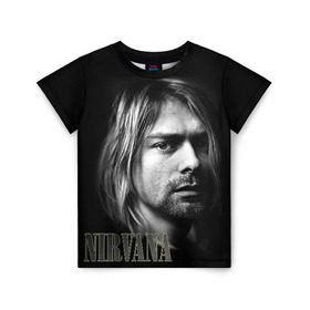 Детская футболка 3D с принтом Nirvana , 100% гипоаллергенный полиэфир | прямой крой, круглый вырез горловины, длина до линии бедер, чуть спущенное плечо, ткань немного тянется | cobain | curt | nirvana | rock | кобейн | курт | рок