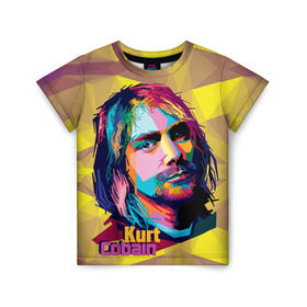 Детская футболка 3D с принтом Nirvana , 100% гипоаллергенный полиэфир | прямой крой, круглый вырез горловины, длина до линии бедер, чуть спущенное плечо, ткань немного тянется | cobain | curt | nirvana | rock | абстракт | кобейн | курт | рок