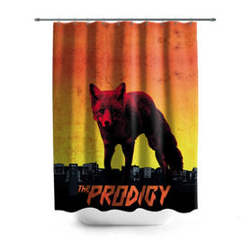 Штора 3D для ванной с принтом The Prodigy , 100% полиэстер | плотность материала — 100 г/м2. Стандартный размер — 146 см х 180 см. По верхнему краю — пластиковые люверсы для креплений. В комплекте 10 пластиковых колец | лиса