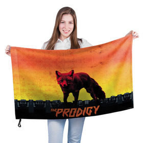 Флаг 3D с принтом The Prodigy , 100% полиэстер | плотность ткани — 95 г/м2, размер — 67 х 109 см. Принт наносится с одной стороны | лиса