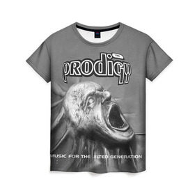 Женская футболка 3D с принтом The Prodigy , 100% полиэфир ( синтетическое хлопкоподобное полотно) | прямой крой, круглый вырез горловины, длина до линии бедер | dnb | drum | prodigy | rave | продиджи | рейв | рэйв