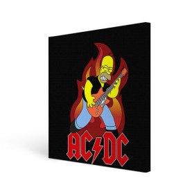 Холст квадратный с принтом AC/DC , 100% ПВХ |  | ac dc | acdc | rock | рок | эйсидиси
