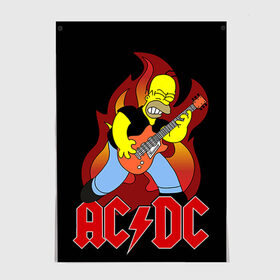 Постер с принтом AC/DC , 100% бумага
 | бумага, плотность 150 мг. Матовая, но за счет высокого коэффициента гладкости имеет небольшой блеск и дает на свету блики, но в отличии от глянцевой бумаги не покрыта лаком | ac dc | acdc | rock | рок | эйсидиси