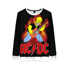 Женский свитшот 3D с принтом AC/DC , 100% полиэстер с мягким внутренним слоем | круглый вырез горловины, мягкая резинка на манжетах и поясе, свободная посадка по фигуре | ac dc | acdc | rock | рок | эйсидиси