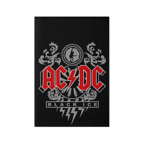 Обложка для паспорта матовая кожа с принтом AC/DC , натуральная матовая кожа | размер 19,3 х 13,7 см; прозрачные пластиковые крепления | 