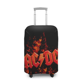 Чехол для чемодана 3D с принтом AC/DC , 86% полиэфир, 14% спандекс | двустороннее нанесение принта, прорези для ручек и колес | ac dc | acdc | rock | рок | эйсидиси