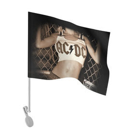 Флаг для автомобиля с принтом AC/DC , 100% полиэстер | Размер: 30*21 см | ac dc | acdc | rock | рок | эйсидиси