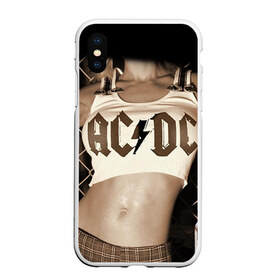 Чехол для iPhone XS Max матовый с принтом AC DC , Силикон | Область печати: задняя сторона чехла, без боковых панелей | ac dc | acdc | rock | рок | эйсидиси