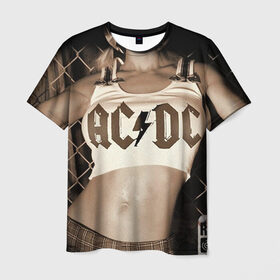 Мужская футболка 3D с принтом AC/DC , 100% полиэфир | прямой крой, круглый вырез горловины, длина до линии бедер | Тематика изображения на принте: ac dc | acdc | rock | рок | эйсидиси