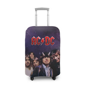 Чехол для чемодана 3D с принтом AC/DC , 86% полиэфир, 14% спандекс | двустороннее нанесение принта, прорези для ручек и колес | ac dc | acdc | hell | highway | rock | to | рок | эйсидиси